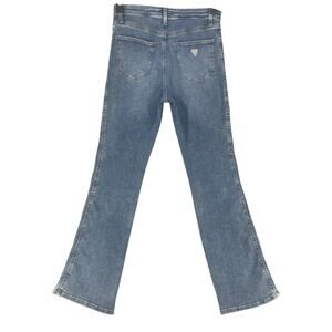 Y2K Guess Jeans Womens 27 Blue Bootcut Denim Side Logo Spellout